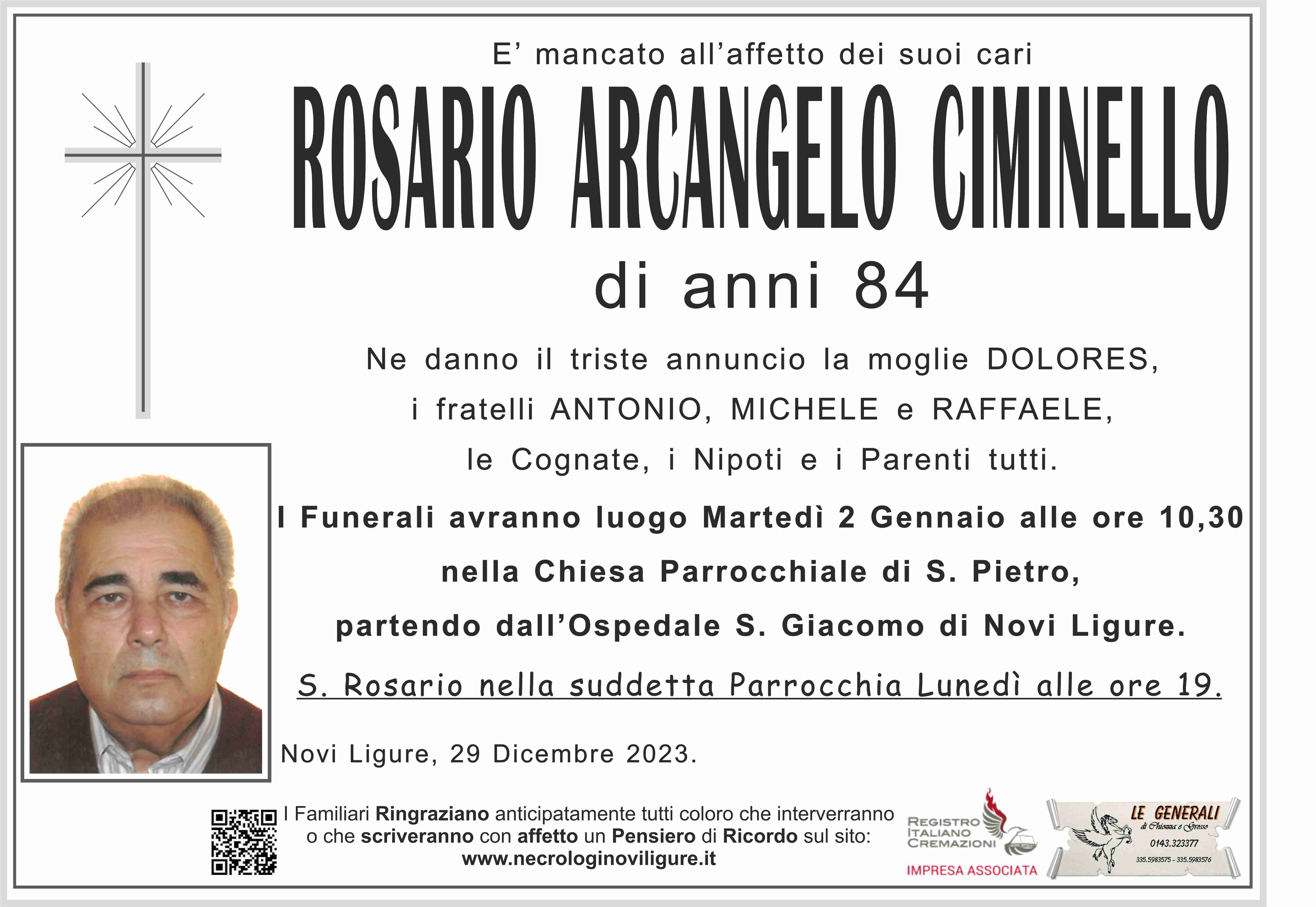 Necrologio Rosario Arcangelo Ciminello Necrologi Novi Ligure